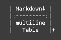 md multiline table